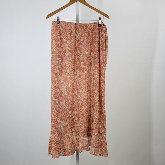 Free People Asymmetrical Skirt in Pink Floral - Picture 6 of 9